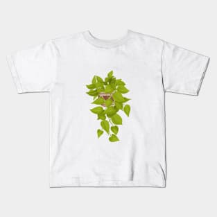 Neon Pothos Plant Illustration Kids T-Shirt